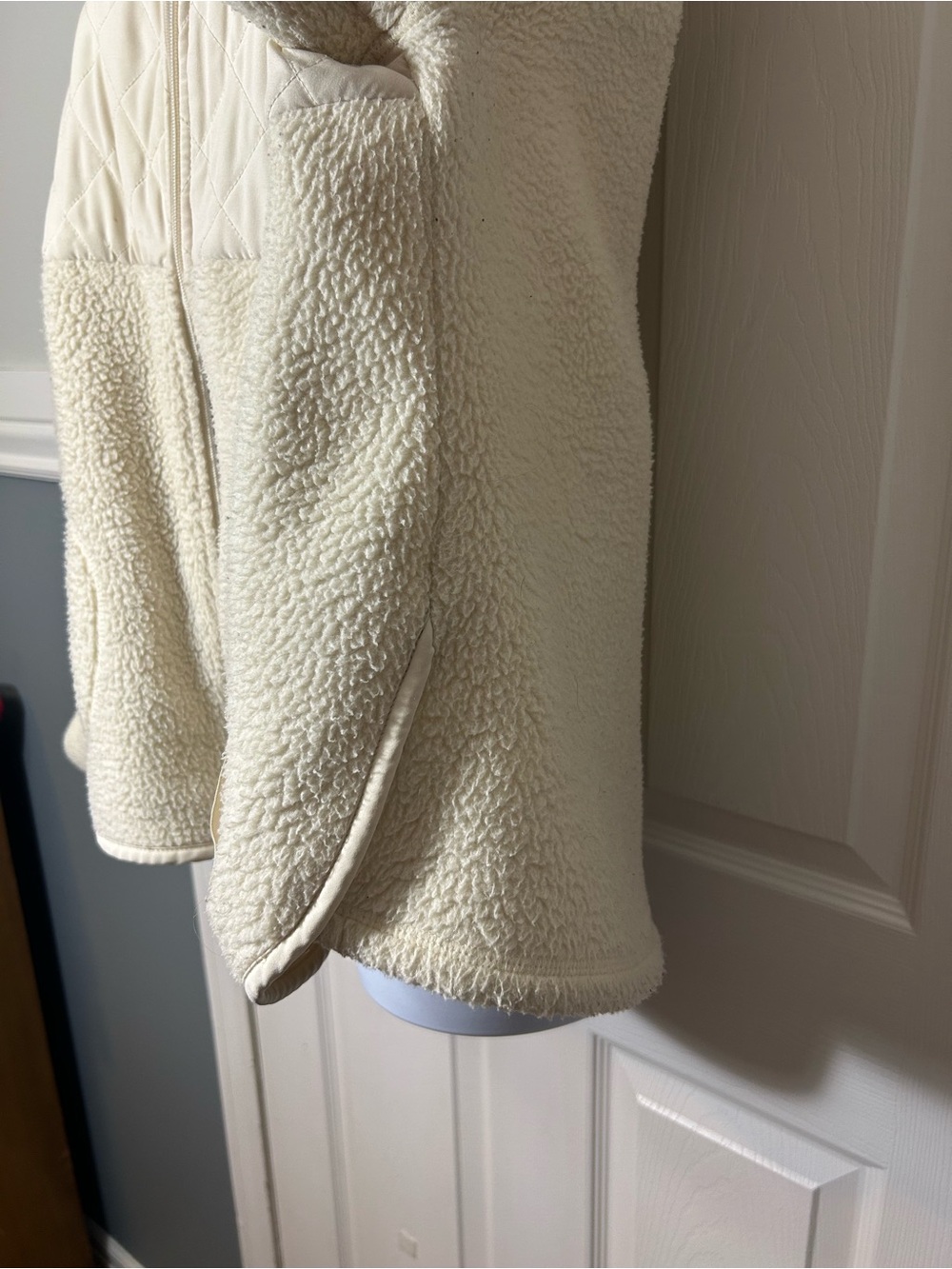 Tek Gear Cream Fleece Quilted Full Zip Hoodie Jacket 2X - Picture 6 of 10